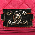 Caviar Quilted Medium Boy Flap Pink