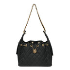 Canvas Quilted Small Chanel 25 Handbag Black