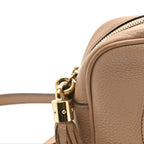 Pebbled Calfskin Small Soho Disco Bag Rose Beige