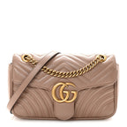 Calfskin Matelasse Small GG Marmont Shoulder Bag Porcelain Rose