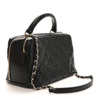 Lambskin Quilted Medium Trendy CC Bowling Bag Black