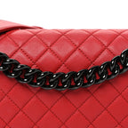 Lambskin Quilted Medium Boy Flap Red