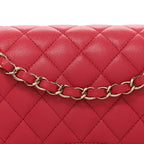 Caviar Quilted Medium Double Flap Pink