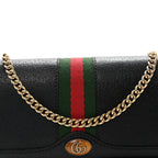 Dollar Calfskin Web Ophidia Wallet On Chain Black