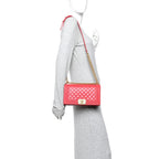 Caviar Quilted Medium Boy Flap Red