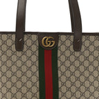 GG Supreme Monogram Medium Ophidia Tote Bag Brown