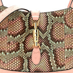 Snakeskin Ostrich Calfskin Small Jackie 1961 Hobo Pink Multicolor