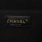 Grained Calfskin Quilted XXL Travel Flap Bag Black