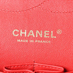 Lambskin Quilted Jumbo Double Flap Red