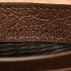 GG Supreme Monogram Textured Calfskin Web Mini Ophidia Half Moon Hobo Beige Ebony New Acero