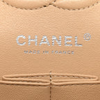 Caviar Quilted Small Double Flap Beige
