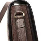 GG Supreme Monogram Web Small Ophidia Flap Messenger Bag Brown