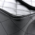 Caviar Quilted Jumbo Double Flap Black