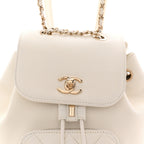 Caviar Quilted Mini Business Affinity Backpack White