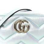 Iridescent Nappa Chevron Matelasse Small GG Marmont Chain Shoulder Bag Iridescent Salvy Green