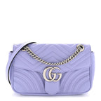 Calfskin Matelasse Small GG Marmont Shoulder Bag Lapis