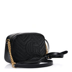 Calfskin Matelasse Small GG Marmont Chain Shoulder Bag Black