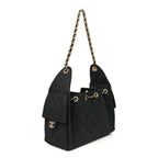 Canvas Quilted Small Chanel 25 Handbag Black