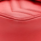 Calfskin Matelasse Super Mini GG Marmont Shoulder Bag Hibiscus Red