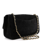 Suede Calfskin Small Souplissimo Maxi Flap Black