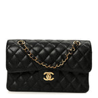Caviar Quilted Small Double Flap Black