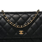 Caviar Quilted Wallet On Chain WOC Black
