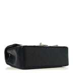 Lambskin Quilted Mini Rectangular Flap Black