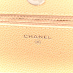 Caviar Quilted Wallet on Chain WOC Beige