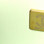 Caviar Quilted Small Double Flap Light Green