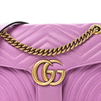 Calfskin Matelasse Small GG Marmont Shoulder Bag Candy Mousse