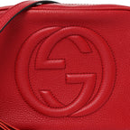 Pebbled Calfskin Small Soho Disco Bag Vibrant Red