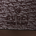 GG Supreme Monogram Textured Dollar Calfskin Web Small Ophidia Padlock Top Handle Bag Bordeaux