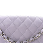 Caviar Quilted Medium Double Flap Light Purple