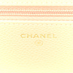 Caviar Quilted Wallet on Chain WOC Beige