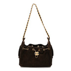 Suede Quilted Mini Chanel 25 Handbag Dark Brown