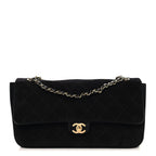 Suede Calfskin Small Souplissimo Maxi Flap Black