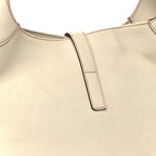 Calfskin Piston Lock Jackie O Hobo White