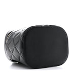 Lambskin Quilted Trendy Vanity Case Black