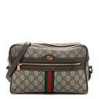 GG Supreme Monogram Web Small Ophidia Shoulder Bag Brown