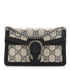 GG Supreme Monogram Textured Dollar Calfskin Super Mini Dionysus Shoulder Bag Beige Blue