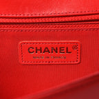 Lambskin Quilted New Medium Boy Flap Red
