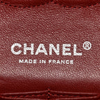 Lambskin Quilted Medium Double Flap Red