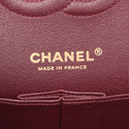 Lambskin Quilted Medium Double Flap Black
