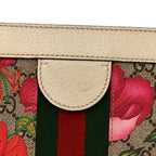 GG Supreme Monogram Flora Web Small Ophidia Chain Shoulder Bag White
