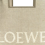 Jacquard Canvas Small Font Tote Ecru