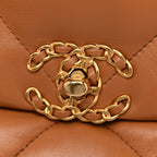 Lambskin Quilted Medium Chanel 19 Flap Brown