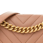 Caviar Chevron Quilted Medium Boy Flap Brown
