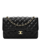 Caviar Quilted Jumbo Double Flap Black