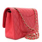 Caviar Quilted Medium Double Flap Dark Pink