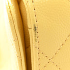 Caviar Quilted Small Chanel 25 Handbag Light Yellow